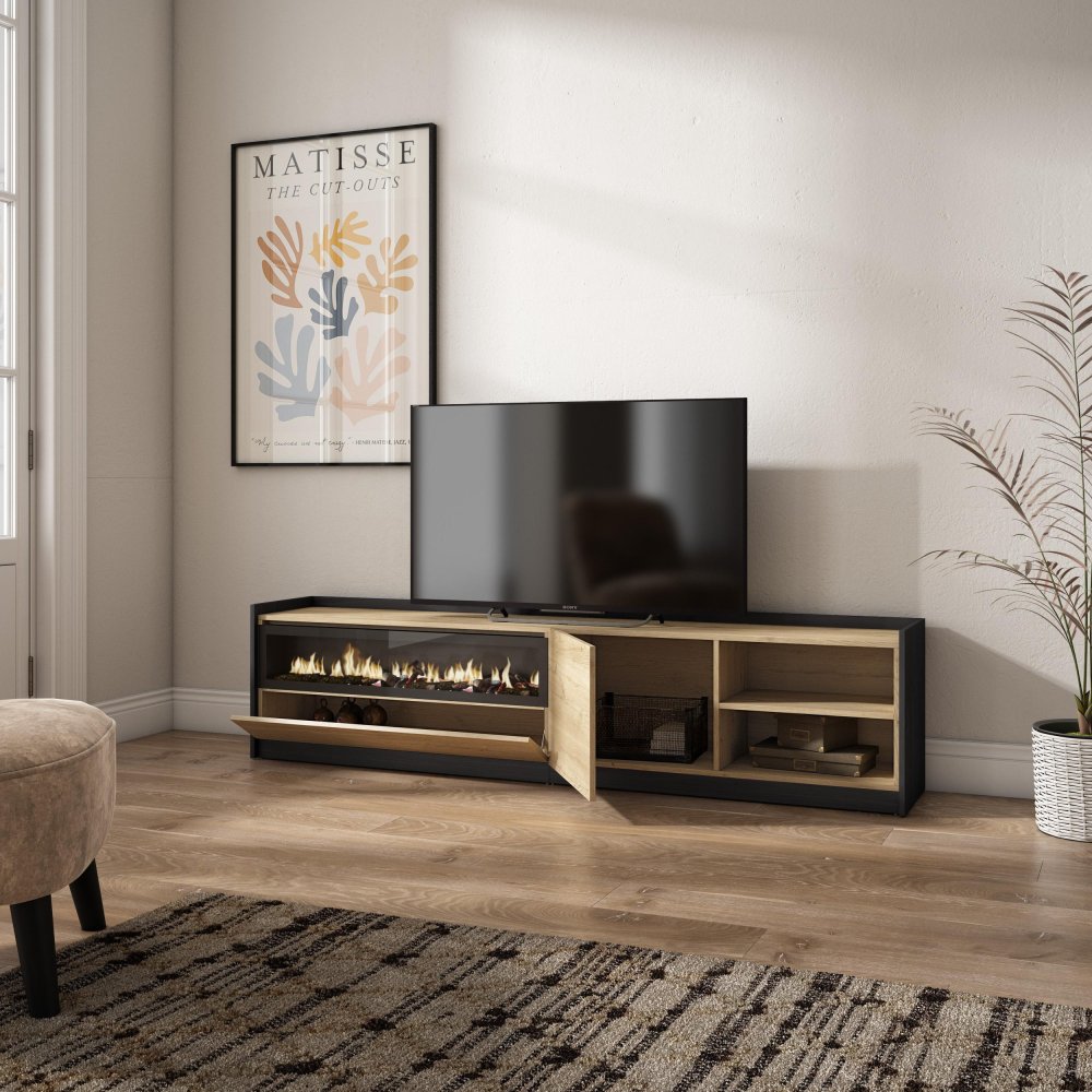 Móvel TV 207cm Lareira LED TV 80" | Ukukhome