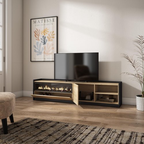 Móvel TV 207cm Lareira LED TV 80" | Ukukhome