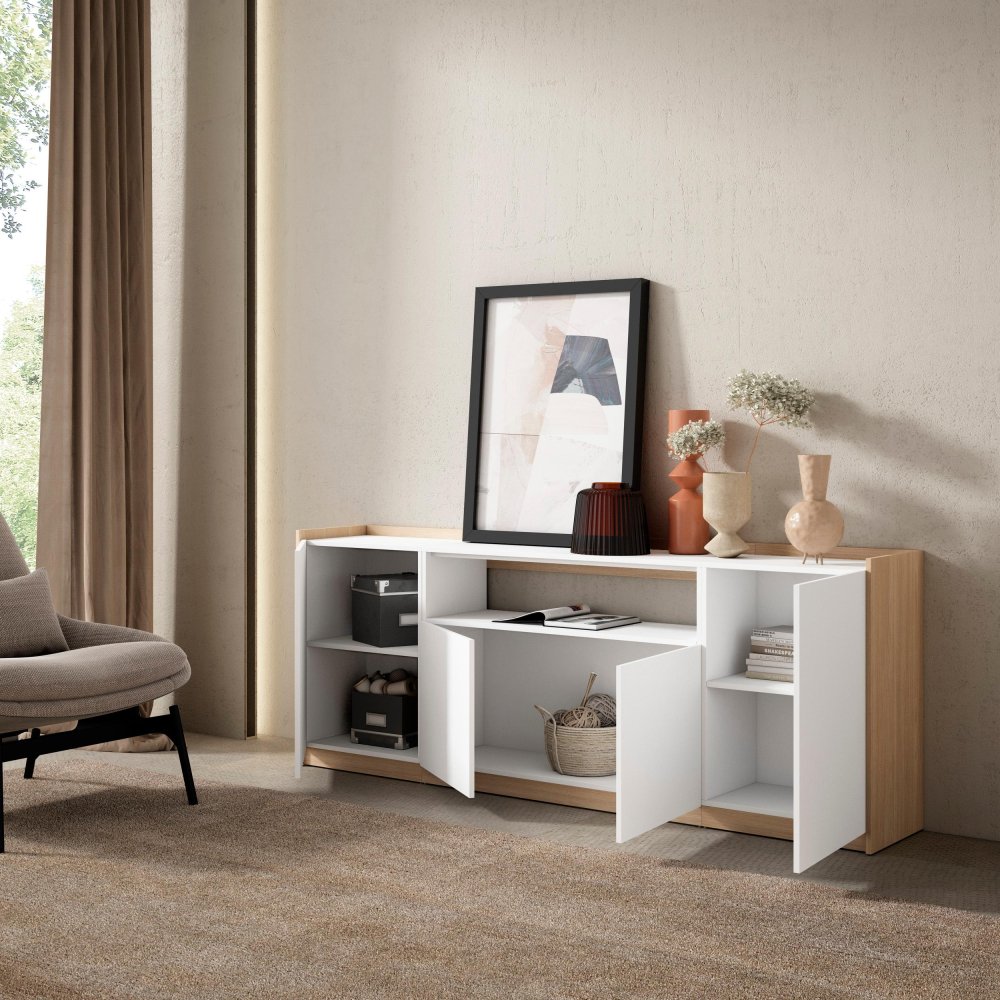 Aparador Sala 207cm 4 Portas Soft | Ukukhome