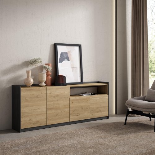 Aparador Sala 207cm 4 Portas Soft | Ukukhome