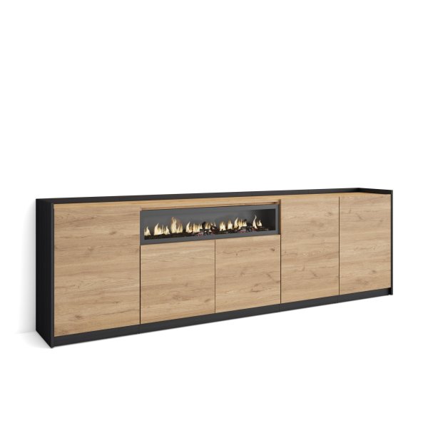 Aparador 260cm Lareira LED 5 Portas | Ukukhome