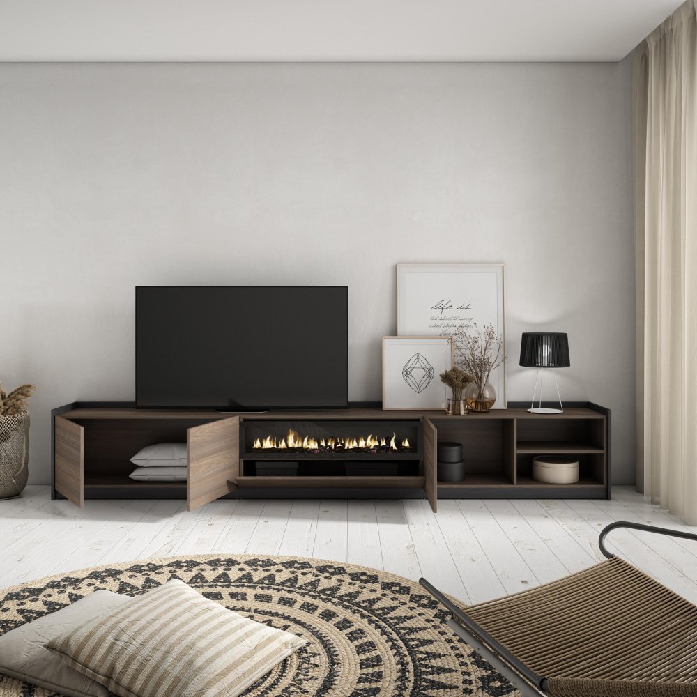 Móvel TV 310cm Lareira LED TV 80" | Ukukhome