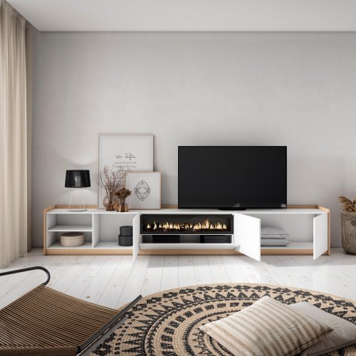 Móvel TV 310cm Lareira LED TV 80" | Ukukhome