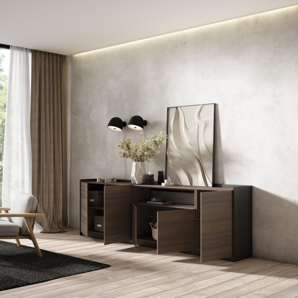 Aparador Sala 260cm 5 Portas Soft | Ukukhome