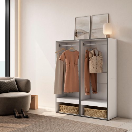 Closet Aberto 120x145 cm Branco | Roupeiro Quarto