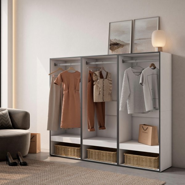 Closet Aberto 180x145 cm Branco | Roupeiro Quarto 2