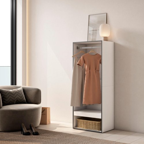 Closet Aberto 60x145 cm Branco | Módulo Roupeiro