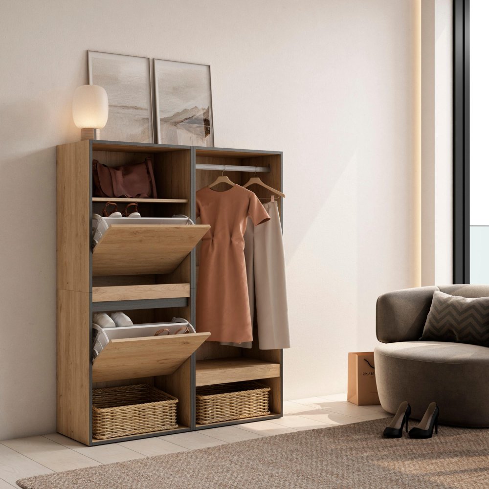Sapateiro Plus 120x145 cm Carvalho | Closet + Sapateiro Quarto