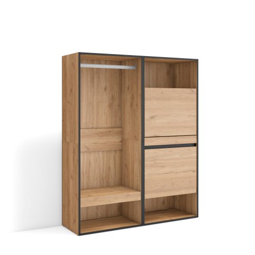 Closet Aberto Nova 120x145 cm Carvalho | Closet + Sapateiro