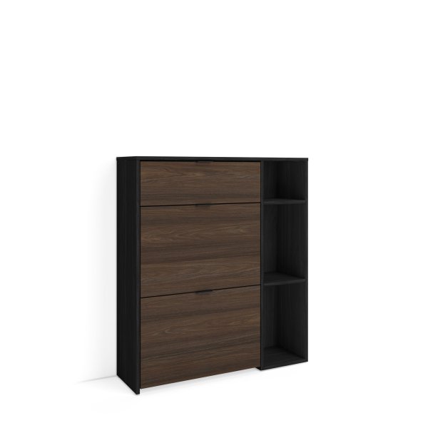 Sapateiro Corredor 90 cm Preto Carvalho Escuro | 10 Pares