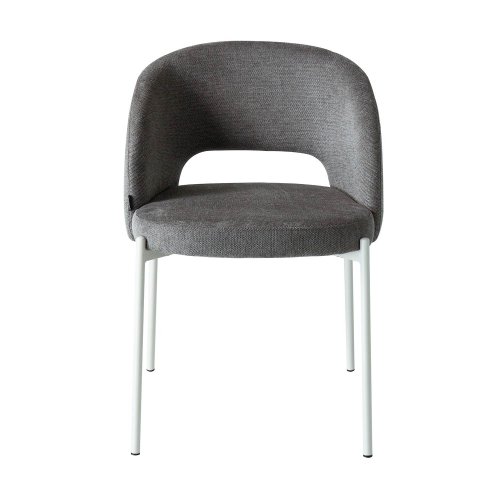 Cadeira Estofada Harmony Cinzenta Pés Marfim | Ukukhome