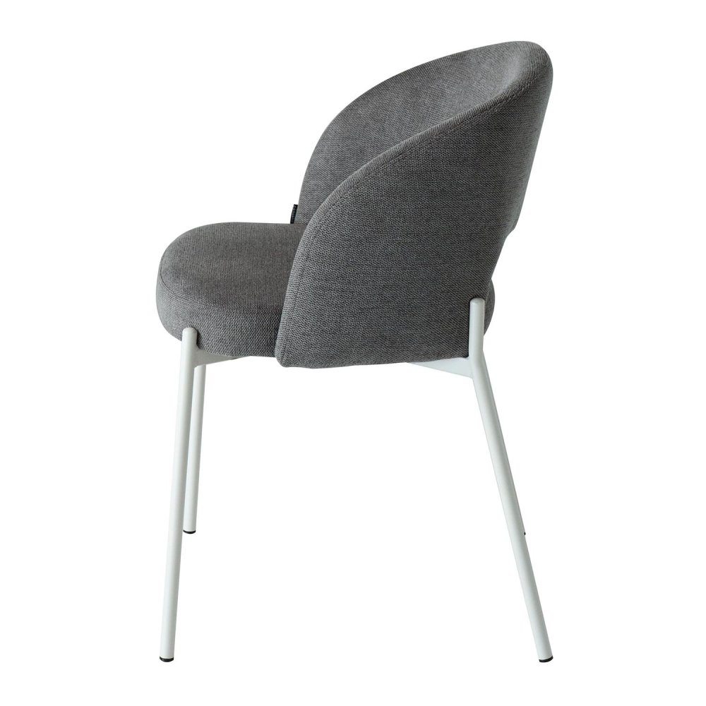 Cadeira Estofada Harmony Cinzenta Pés Marfim | Ukukhome
