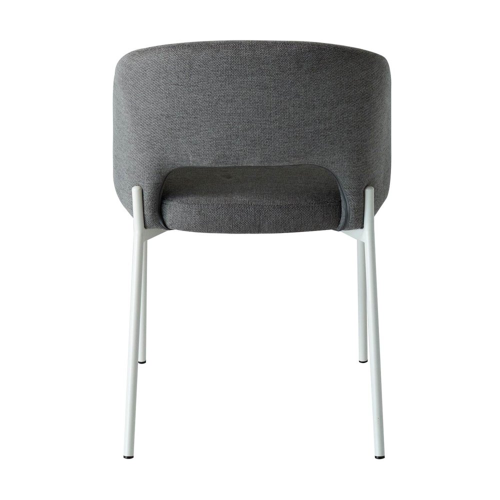 Cadeira Estofada Harmony Cinzenta Pés Marfim | Ukukhome