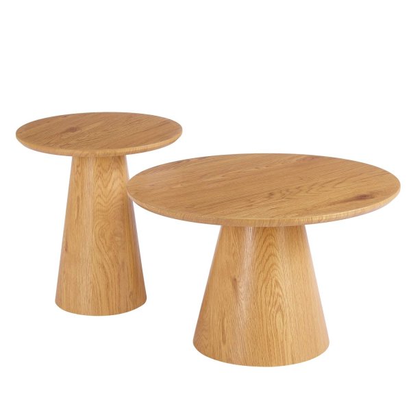 Conjunto 2 Mesas de Apoio Tove Madeira Natural | Ukukhome
