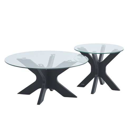 Conjunto 2 Mesas de Apoio Cleo Tampo de Vidro | Ukukhome