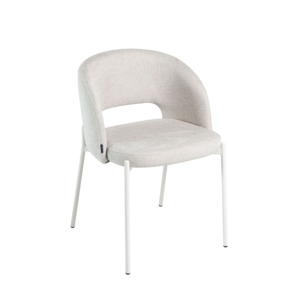 Cadeira Estofada Harmony Areia Pés Marfim | Ukukhome