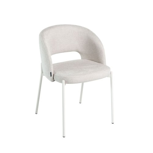 Cadeira Estofada Harmony Areia Pés Marfim | Ukukhome