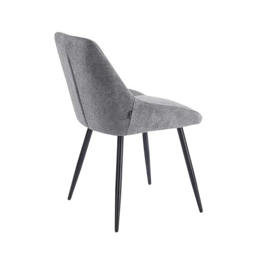 Cadeira Estofada Alma Cinzenta Pés Pretos | Ukukhome